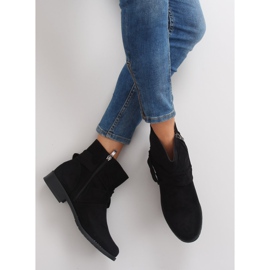 Cizme din piele intoarsa cu fundita B7713 Negru 2 Cizme din piele intoarsa cu fundita B7713 Negru 2