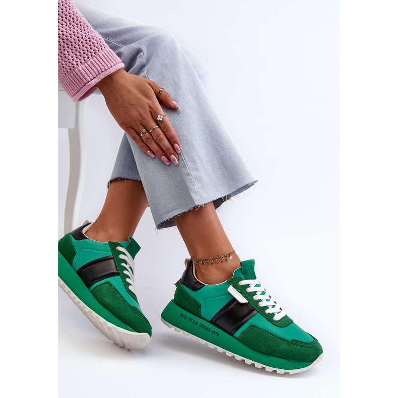 Pantofi de damă cu platformă Big Star NN274501 Memory Foam System Verde 2