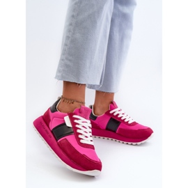 Pantofi de damă pe platforma Big Star NN274500 Sistem cu spumă cu memorie Fuchsia roz 9