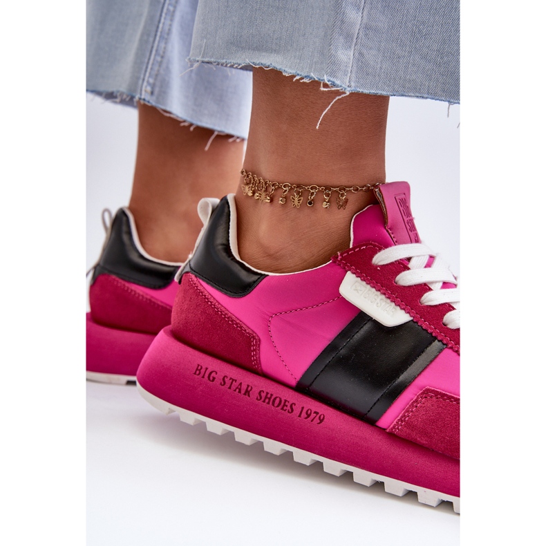 Pantofi de damă pe platforma Big Star NN274500 Sistem cu spumă cu memorie Fuchsia roz 1