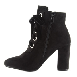 Cizme negre negre cu toc lat negru 2 Cizme negre negre cu toc lat negru 2