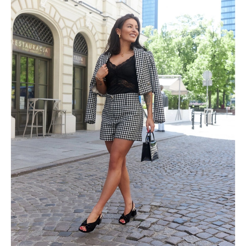 Sandale bloc cu branț din piele Juwala negru 1