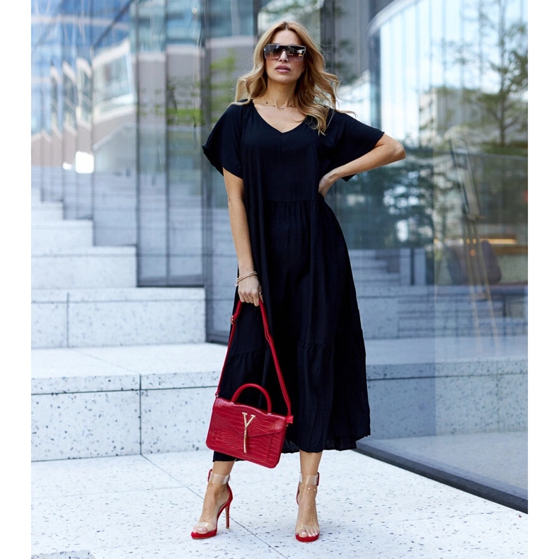 Sandale Janan cu toc inalt cu partea superioara transparenta roșu 1