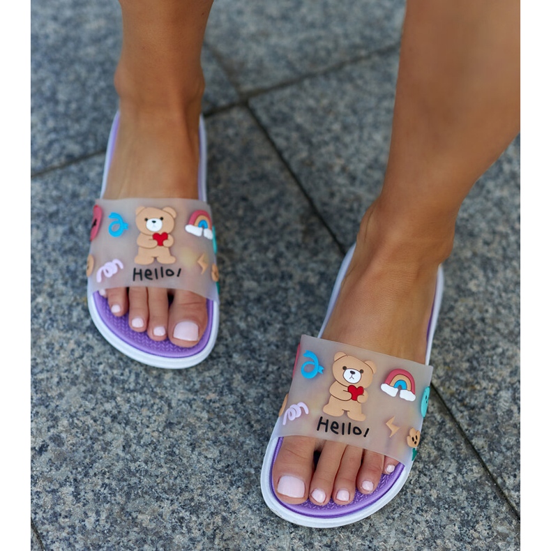 Șlapi mov cu căptușeală din cauciuc de la Diaspa violet 1