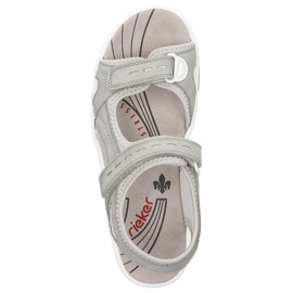 Sandale sport confortabile de damă cu velcro, gri Rieker 68866-40 2