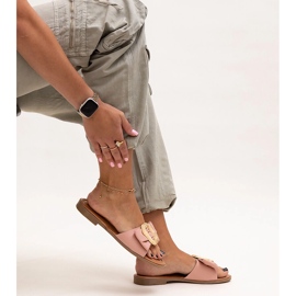 Șlapi roz cu cataramă Limera 1