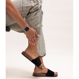 Șlapi clasici cu talpă din plută Matilte negru 1 Șlapi clasici cu talpă din plută Matilte negru 1