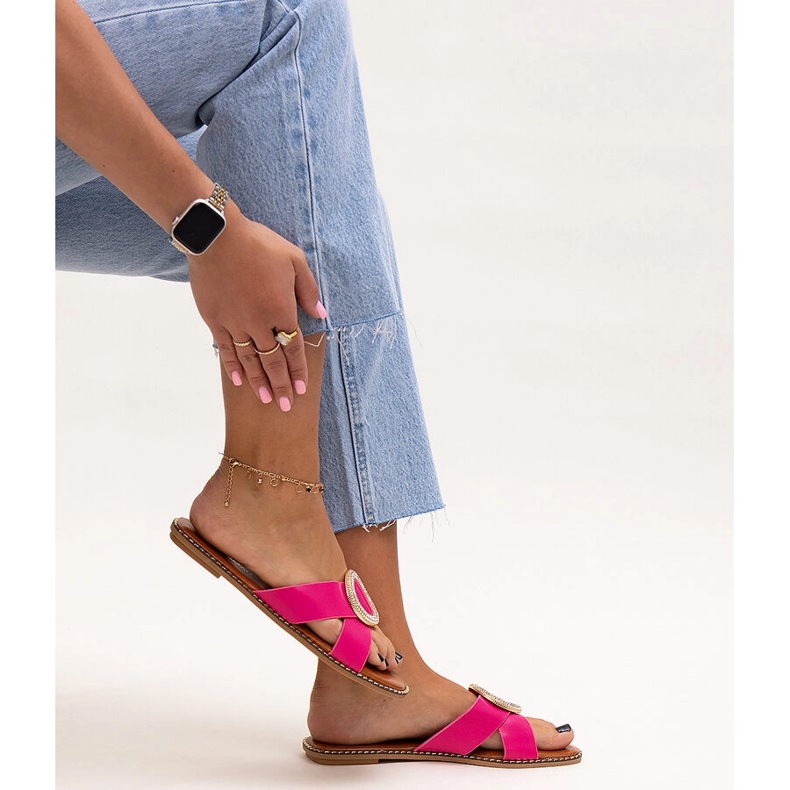 Capace decorate cu o închidere de zircon Salimba roz 1