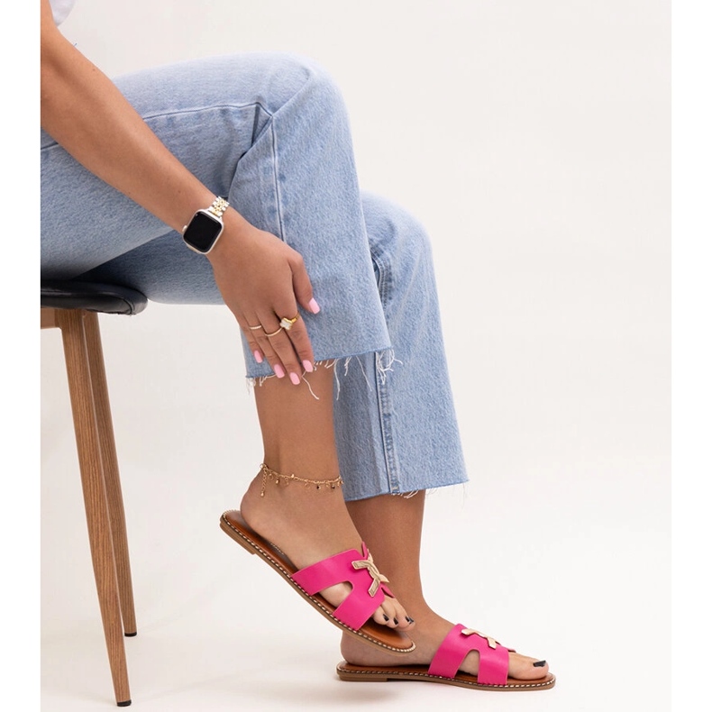 Glisoare roz închis cu cataramă Razanna 1 Glisoare roz închis cu cataramă Razanna 1