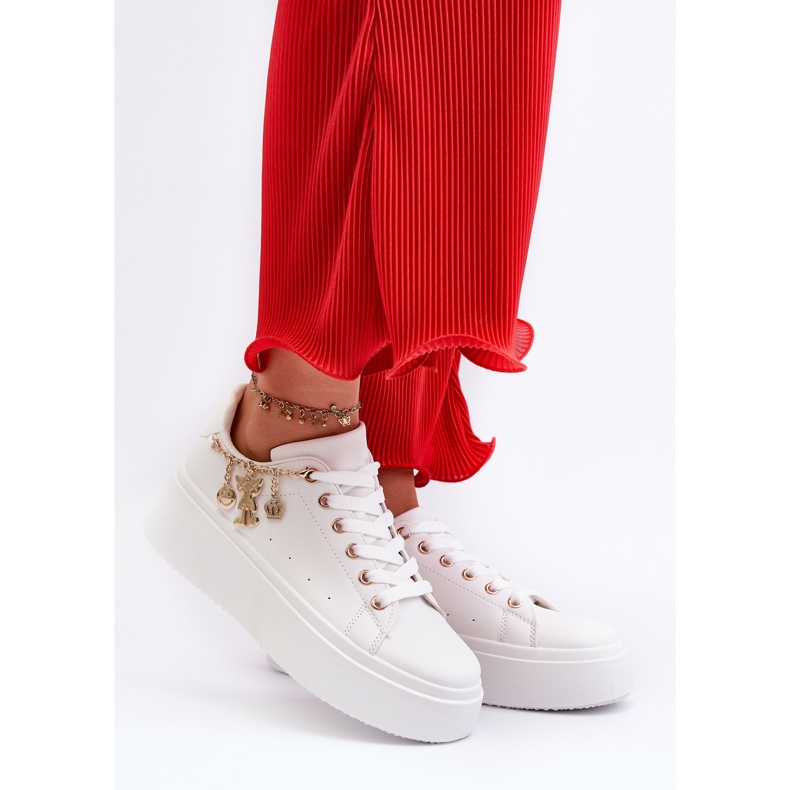 Pantofi Dama Platforma Cu Pandantive, Tivissa Alb 2
