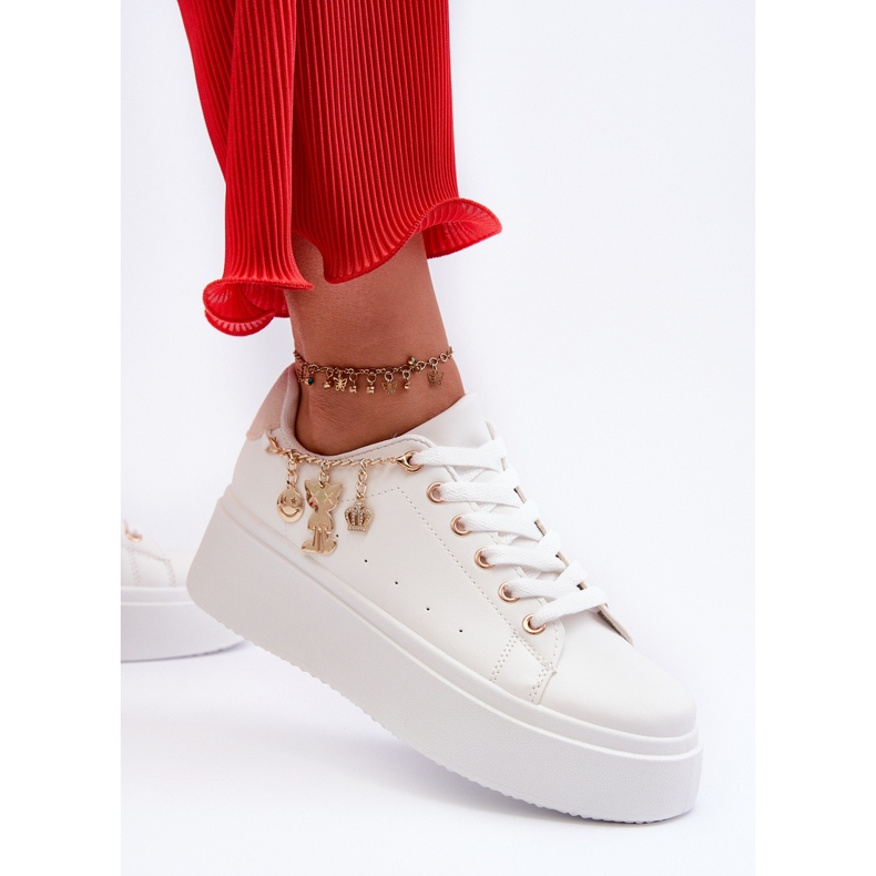 Pantofi Dama Platforma Cu Pandantive, Tivissa Alb 1
