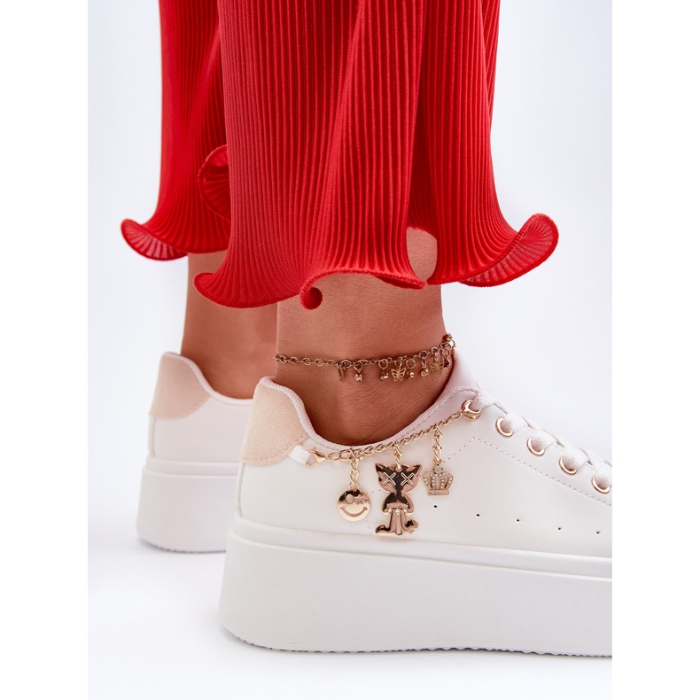 Pantofi Dama Platforma Cu Pandantive, Tivissa Alb 2