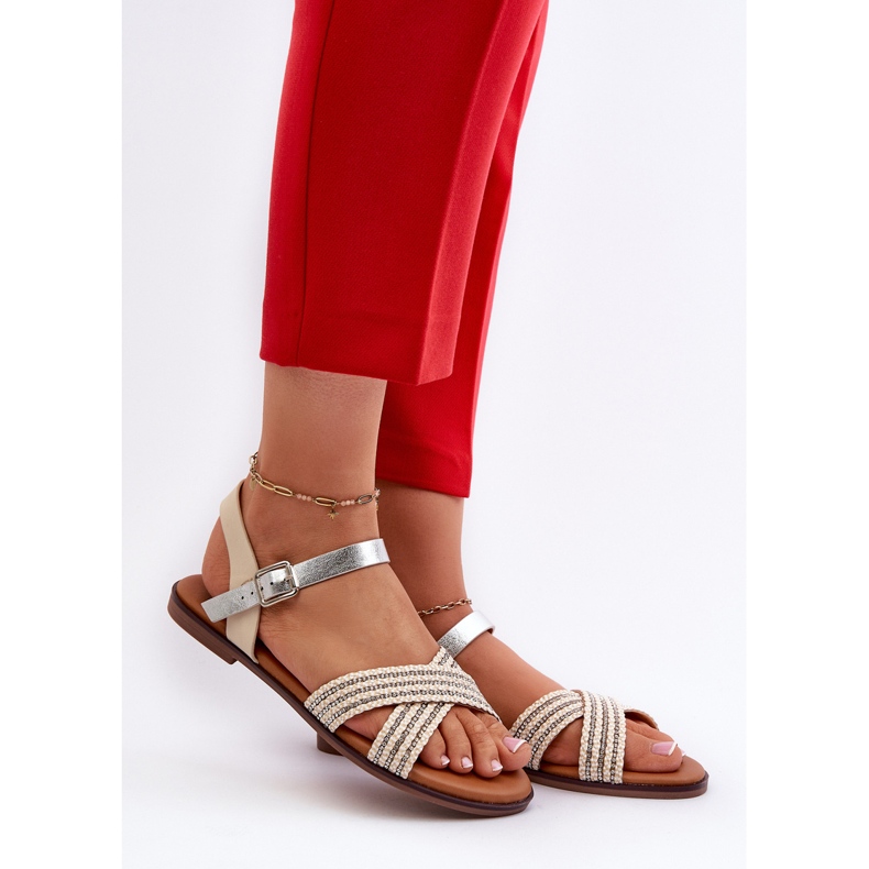 Sandale plate S.Barski MY923 pentru damă, bej 2