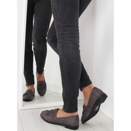 Mocasini de dama cu fundita gri gri 2