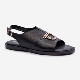 Sandale Plate Dama Cu Decorat Auriu Vinceza 17319 Negru 1 Sandale Plate Dama Cu Decorat Auriu Vinceza 17319 Negru 1