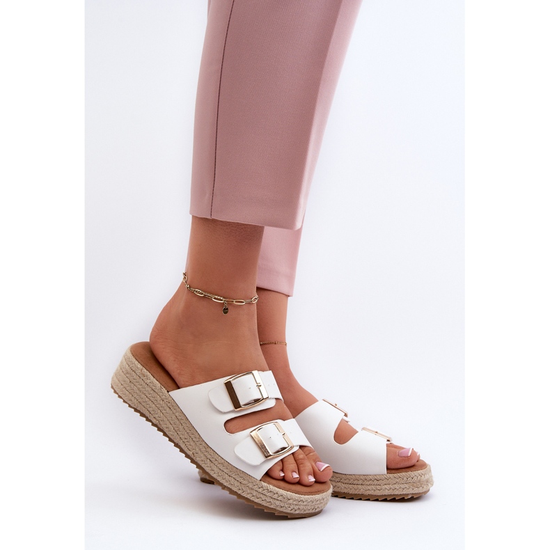 Flip-flops De Dama Cu Piele Eco Impletita, Zaloemi Alb 2