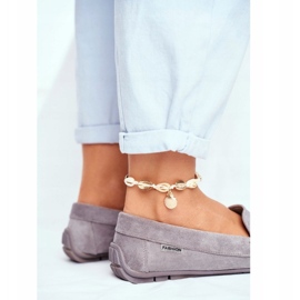 Evento Mocasini din piele intoarsa gri de dama 3