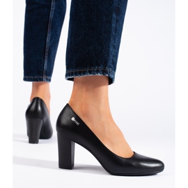 Pompe cu toc înalt pentru femei negre de la Sergio Leone negru 2