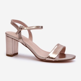 Sandale cu toc înalt Champagne Glindra de aur 1 Sandale cu toc înalt Champagne Glindra de aur 1