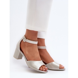 Vinceza 20100 Sandale din piele cu toc înalt, argintiu 2