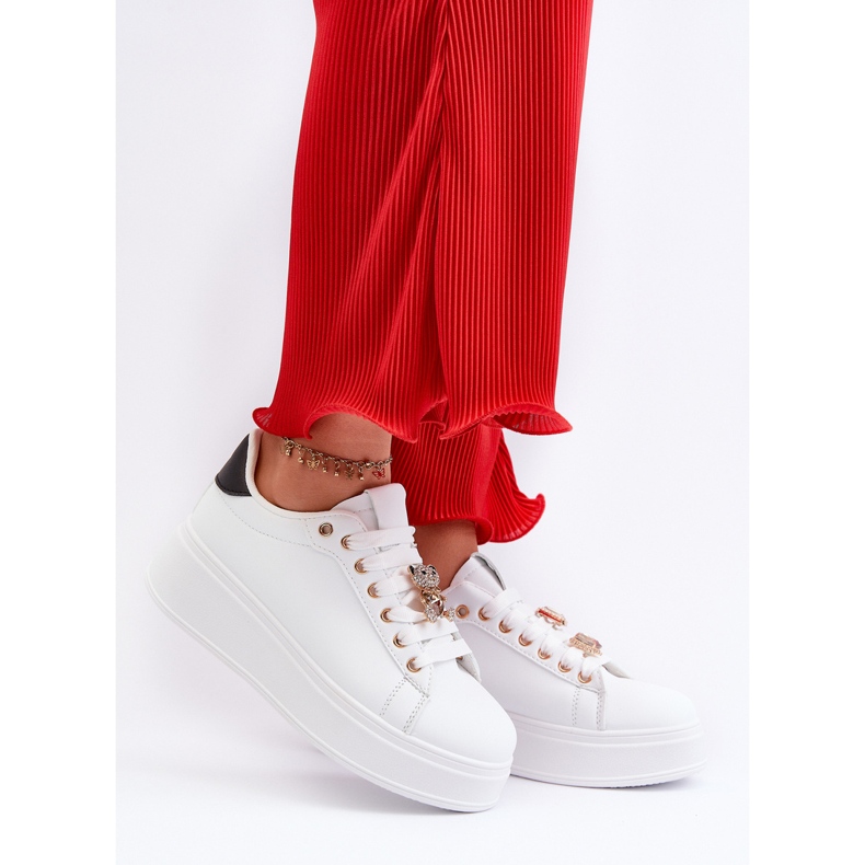 Pantofi De Damă Platformă Cu Ursuleț, Alb Moanda 2