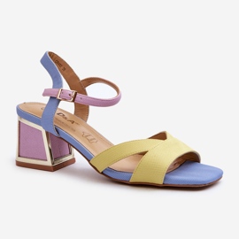 S.Barski Sandale cu toc înalt pentru femei pastel D&amp;A CR482 Galben 1