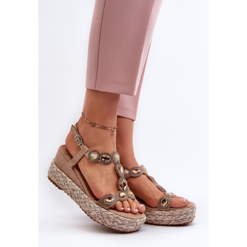 Sandale De Damă Cu Pană Cu Pană S.Barski MY291 Bej 2 Sandale De Damă Cu Pană Cu Pană S.Barski MY291 Bej 2