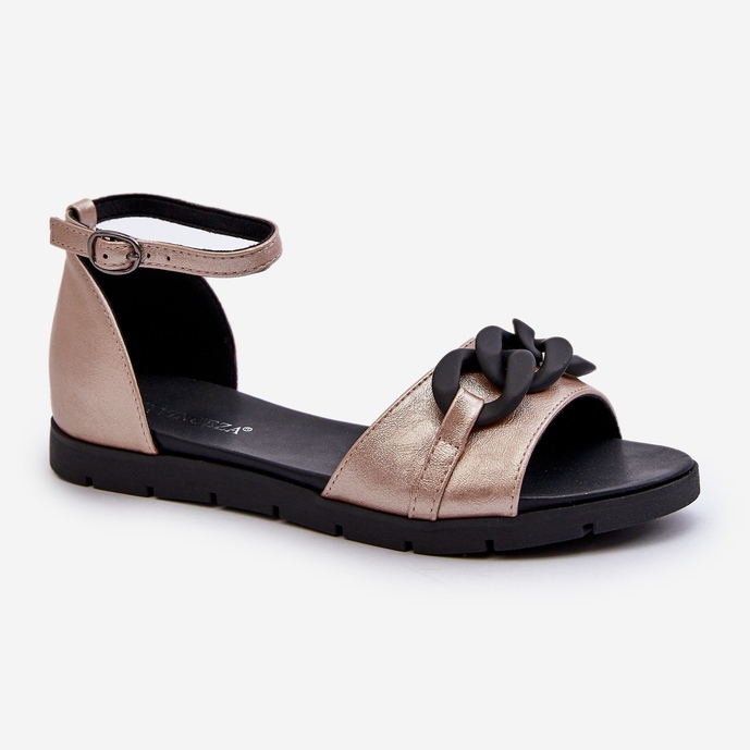 Sandale Plate Dama Cu Lant Vinceza 17320 Aur de aur 1