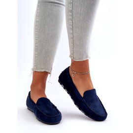 Evento Mocasini dama din piele intoarsa albastru bleumarin Ranica 5