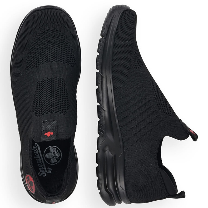 Pantofi sport negri confortabili pentru bărbați Rieker B7365-00 negru 2 Pantofi sport negri confortabili pentru bărbați Rieker B7365-00 negru 2