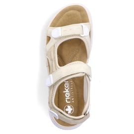 Sandale confortabile de damă bej cu velcro Rieker 64074-60 1