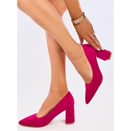 Pompe Clairay Fuchsia cu toc lat roz 5