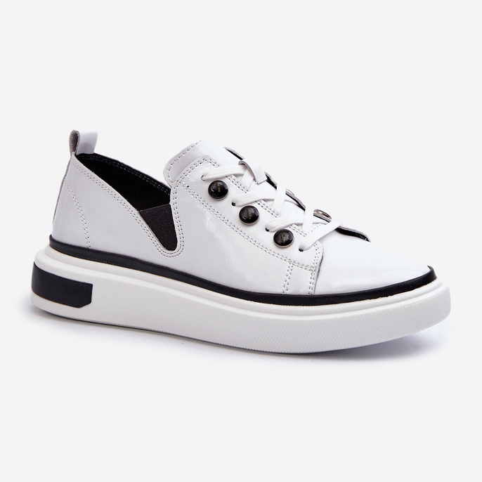 S.Barski Pantofi de damă din piele lacuată D&A LR535 alb 1 S.Barski Pantofi de damă din piele lacuată D&A LR535 alb 1