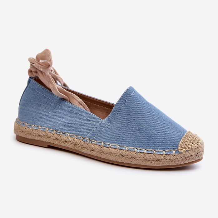 Espadrile din denim legate Ismanne albastre albastru 1