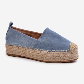 Espadrile De Dama Legate Pe O Platforma Cu Impletitura, Tailese Albastru 1