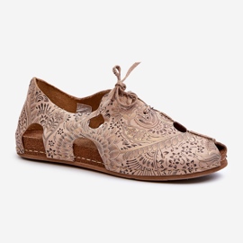Pantofi De Dama Cu Motive Cu Decupaje Maciejka 06431-02 Bej 1