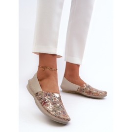 Balerini din piele de damă Maciejka 1930B-04 bej 2