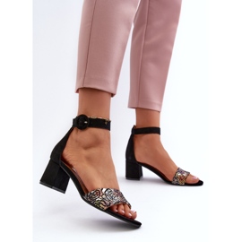 Sandale din piele intoarsa cu toc inalt Maciejka 04141-48 Negru 2