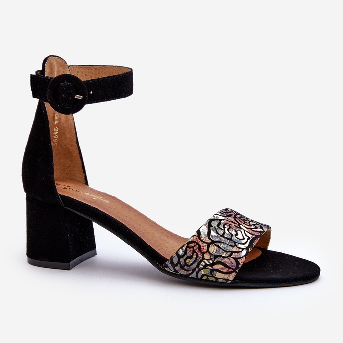 Sandale din piele intoarsa cu toc inalt Maciejka 04141-48 Negru 1