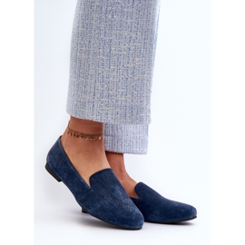 S.Barski Mocasini confortabili din piele intoarsa Albastru Marin Giovana 2