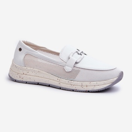 S.Barski Mocasini din piele de damă D&amp;A TW210 alb 2