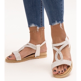 Sandale albe decorate cu zirconi Detila 1