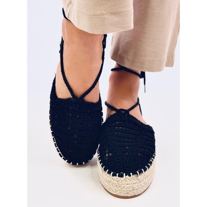 Espadrile de dama din dantela Yaweh Black negru 1 Espadrile de dama din dantela Yaweh Black negru 1