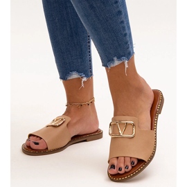 Șlapi bej cu cataramă Mariza 1