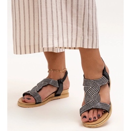 Sandale negre decorate cu zirconi Gairsa negru 1