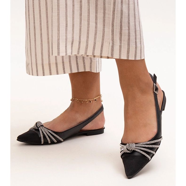 Balerini cu varf ascutit si strasuri Sellar negru 1 Balerini cu varf ascutit si strasuri Sellar negru 1