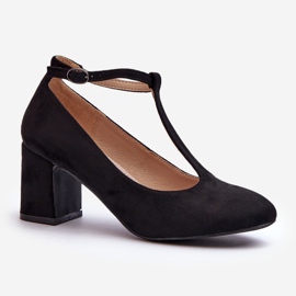 Pompe cu toc Raniyah Eco din piele intoarsa neagra negru 1