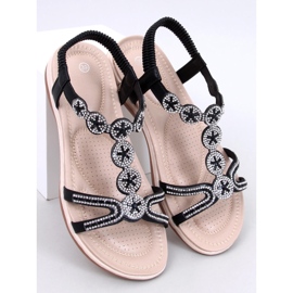 Sandale Yvers Black cu zirconi decorativi negru 1 Sandale Yvers Black cu zirconi decorativi negru 1