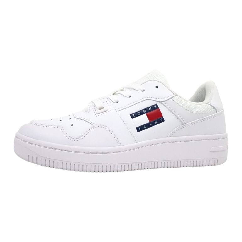 Pantofi Tommy Hilfiger Retro Basket Ess EN0EN02505 Ybs alb 1