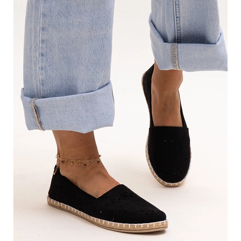Espadrile Augusta ajurate negre negru 1